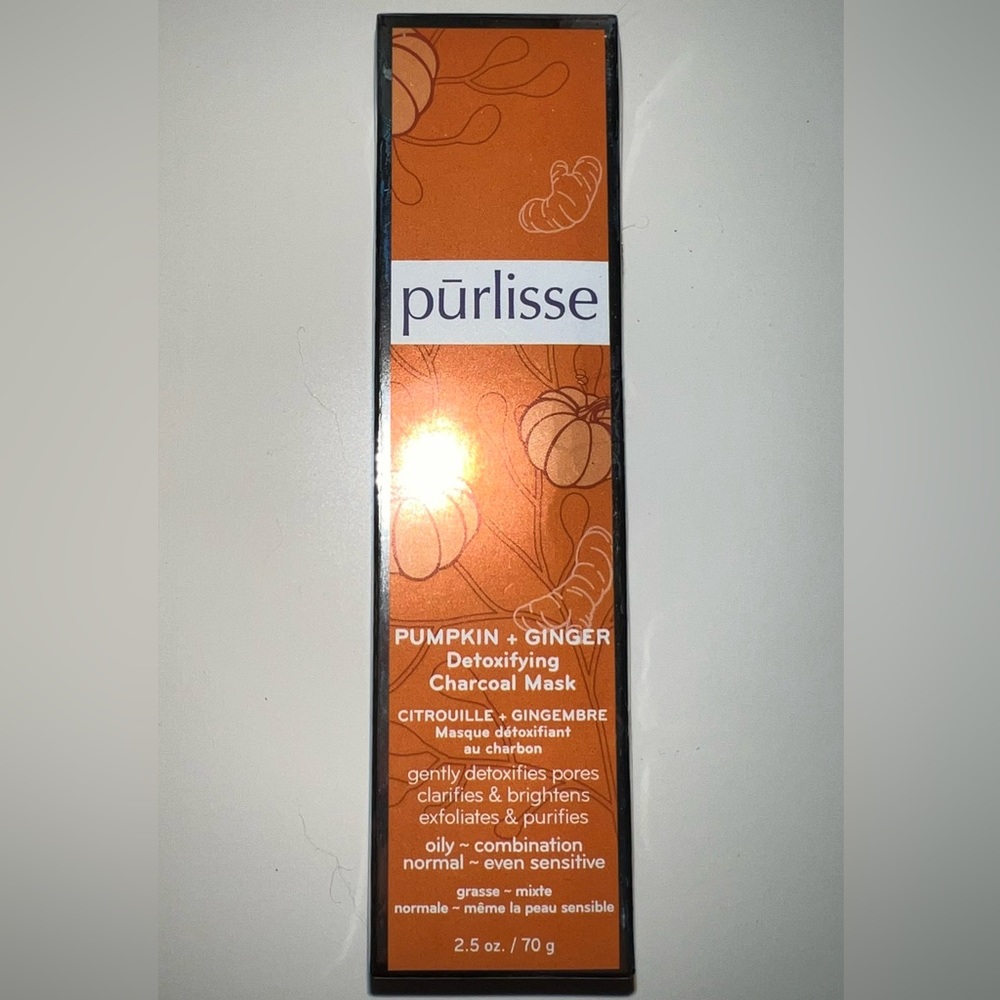 PURLISSE BEAUTY Pumpkin + Ginger Detoxifying Charcoal Mask,70G FULL SIZE NEW BOX